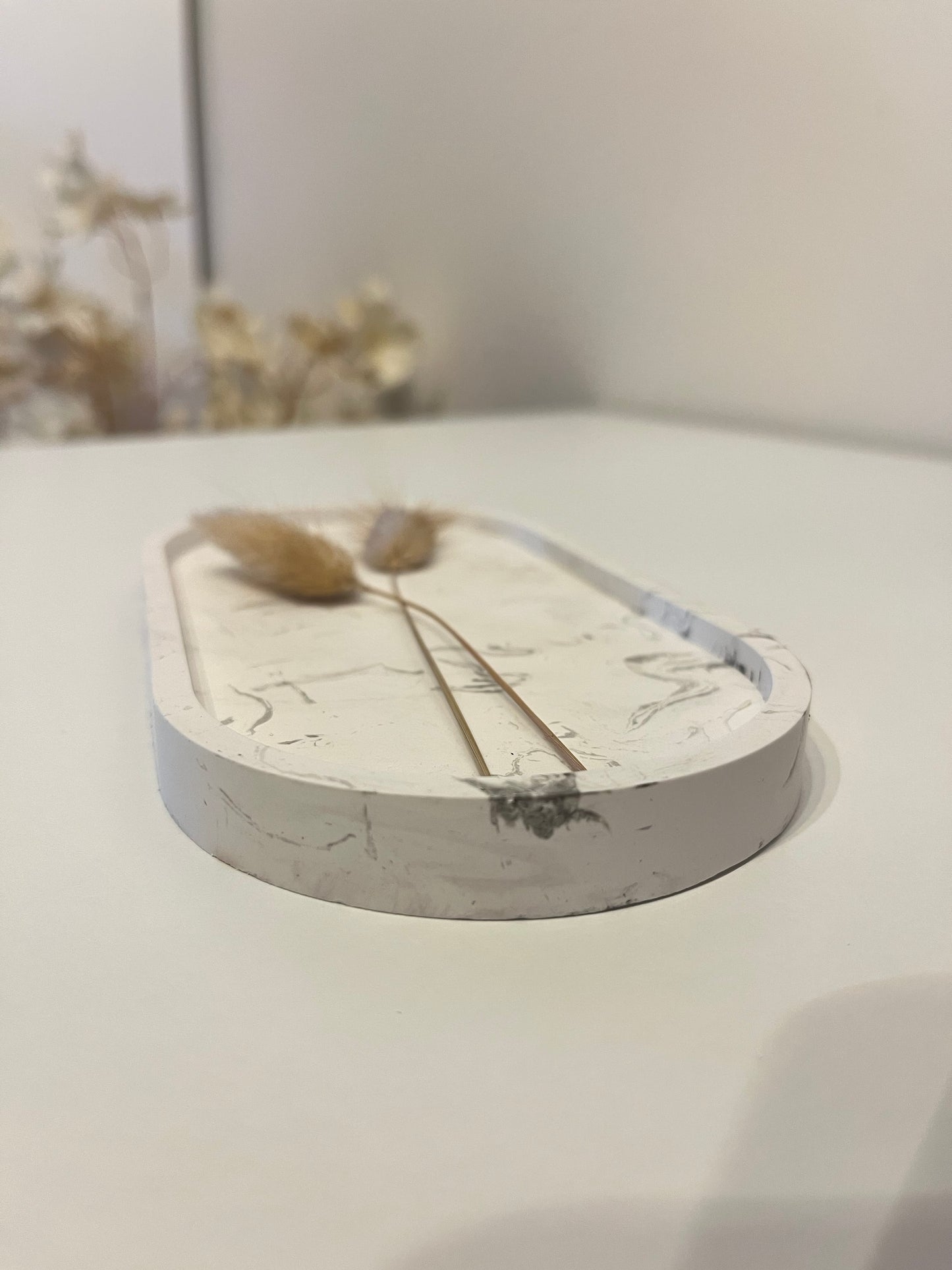 Plateau marmer wit/grijs